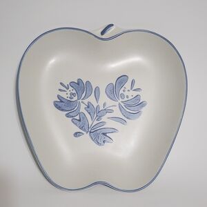 Pfaltzgraff Yorktowne Blue Floral Apple Serving Plate Dish